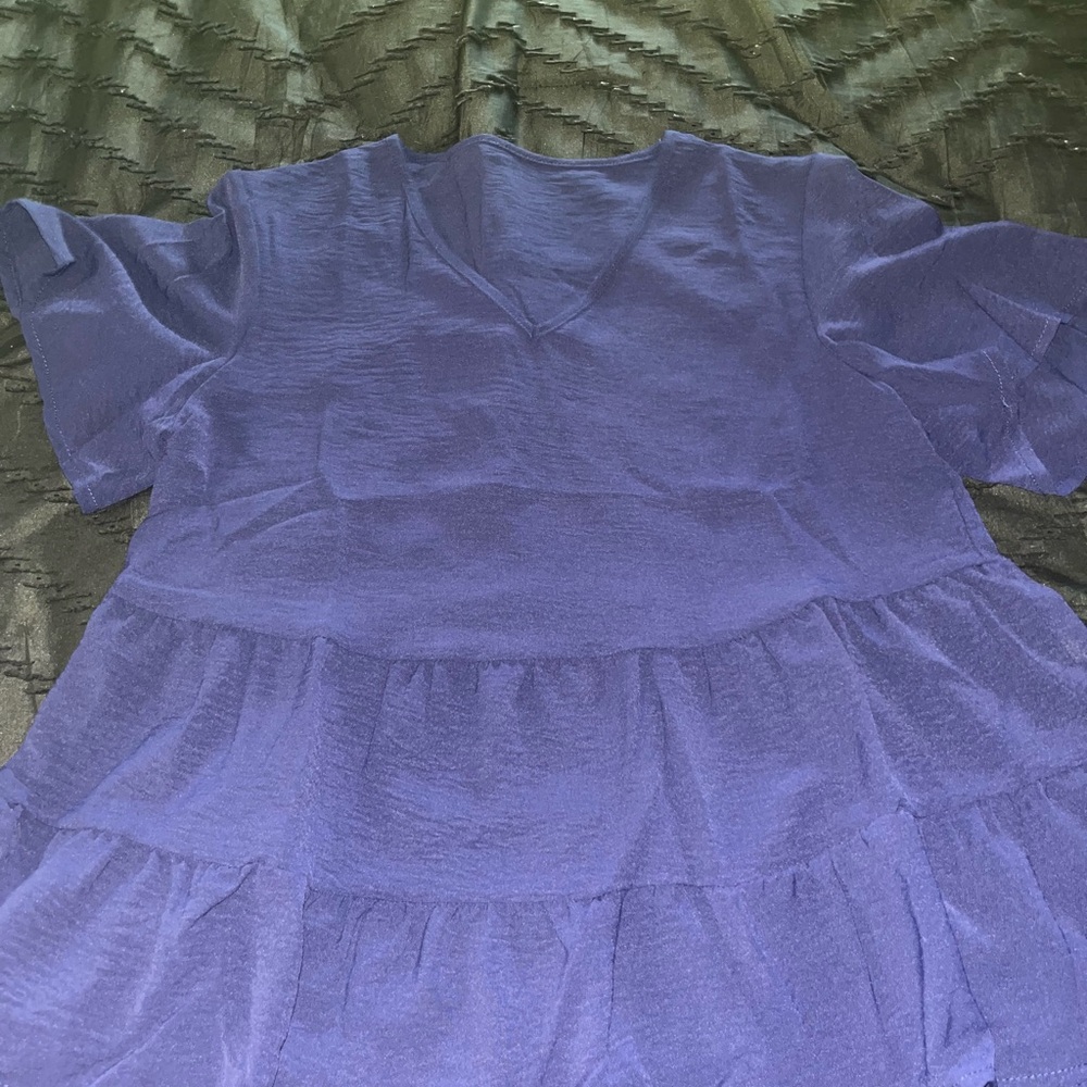 SHEIN Purple V-Neck Blouse